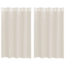 Gordijnen voile met doorvoertules 2 st 140x175 cm crèmekleurig