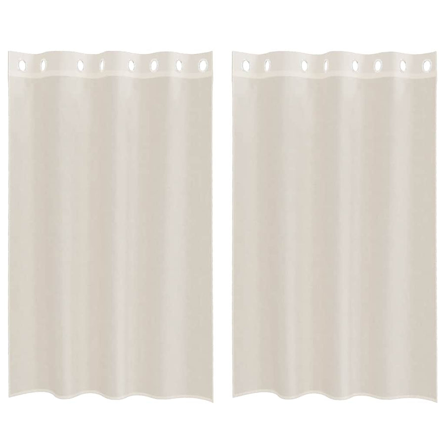 Gordijnen voile met doorvoertules 2 st 140x175 cm crèmekleurig