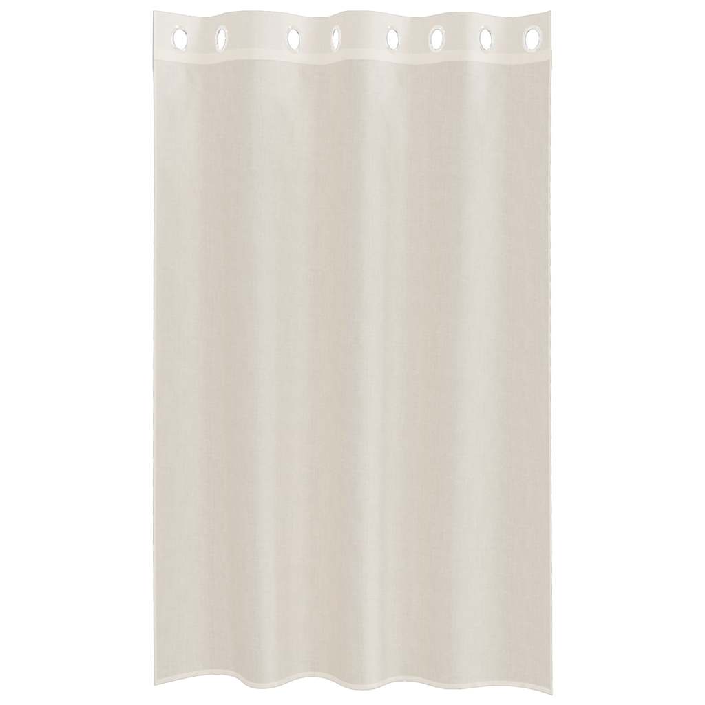 Gordijnen voile met doorvoertules 2 st 140x175 cm crèmekleurig