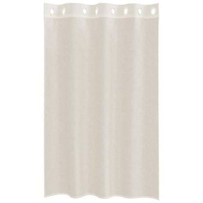 Gordijnen voile met doorvoertules 2 st 140x175 cm crèmekleurig