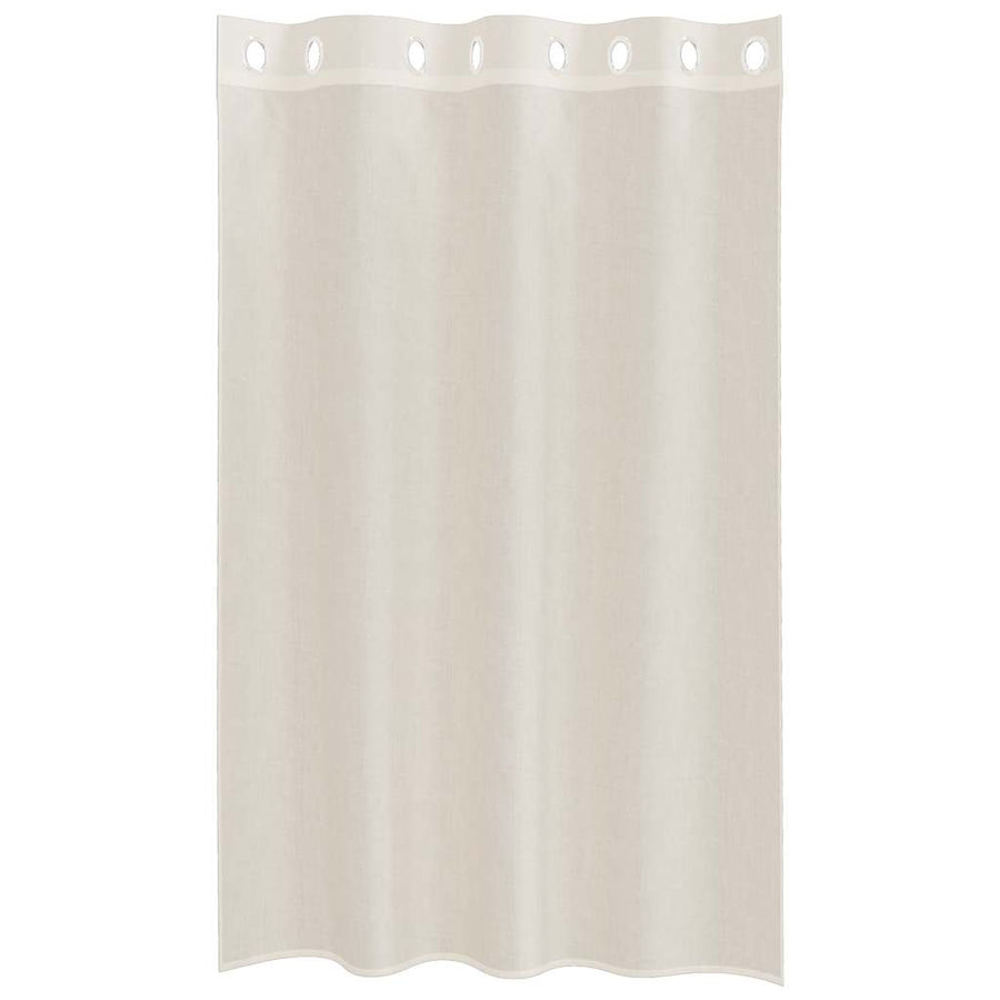 Gordijnen voile met doorvoertules 2 st 140x175 cm crèmekleurig