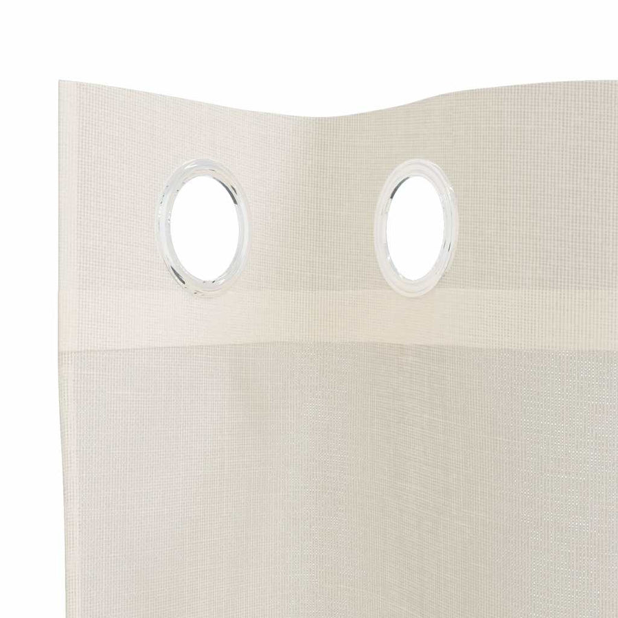 Gordijnen voile met doorvoertules 2 st 140x175 cm crèmekleurig