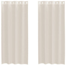 Gordijnen voile met doorvoertules 2 st 140x225 cm crèmekleurig