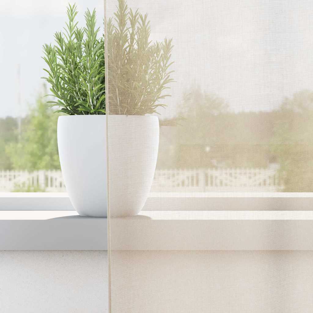 Gordijnen voile met doorvoertules 2 st 140x225 cm crèmekleurig