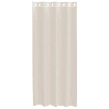 Gordijnen voile met doorvoertules 2 st 140x225 cm crèmekleurig