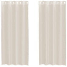 Gordijnen voile met doorvoertules 2 st 140x245 cm crèmekleurig