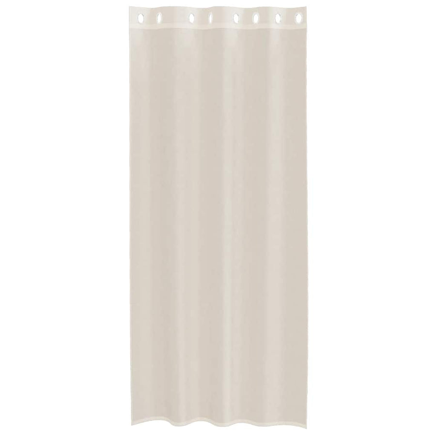 Gordijnen voile met doorvoertules 2 st 140x245 cm crèmekleurig