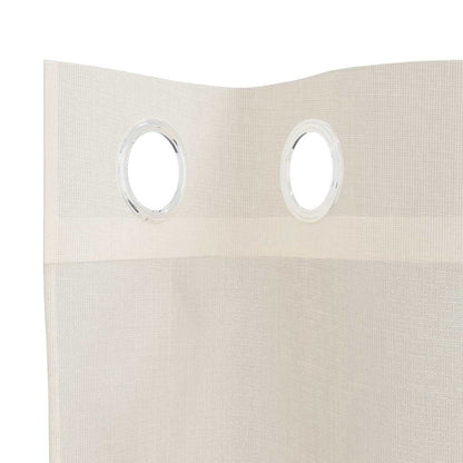 Gordijnen voile met doorvoertules 2 st 140x245 cm crèmekleurig