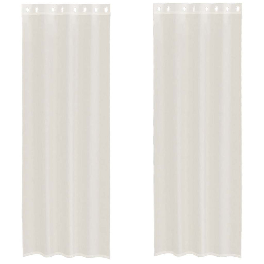 Gordijnen voile met doorvoertules 2 st 140x260 cm crèmekleurig