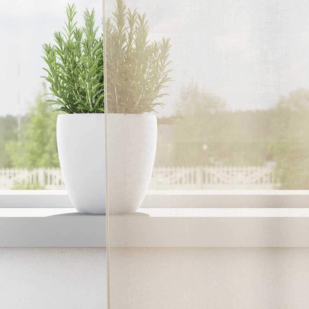 Gordijnen voile met doorvoertules 2 st 140x260 cm crèmekleurig
