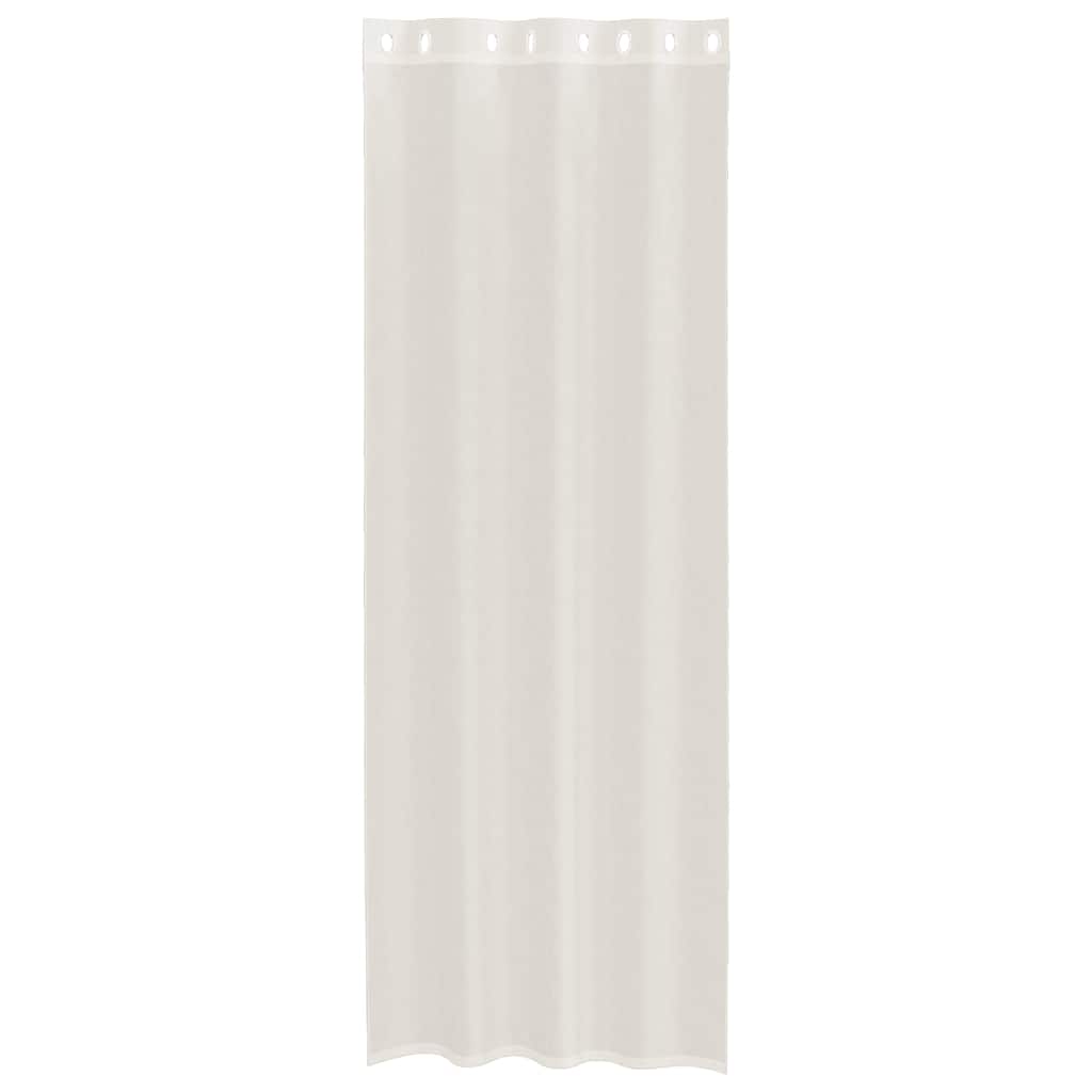 Gordijnen voile met doorvoertules 2 st 140x260 cm crèmekleurig