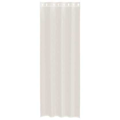 Gordijnen voile met doorvoertules 2 st 140x260 cm crèmekleurig
