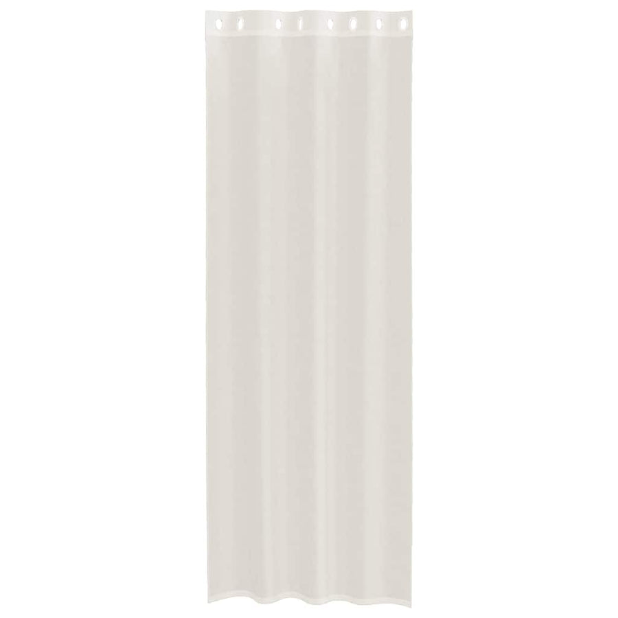 Gordijnen voile met doorvoertules 2 st 140x260 cm crèmekleurig