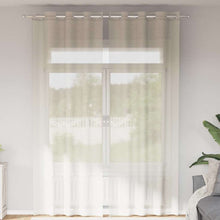 Gordijnen voile met doorvoertules 2 st 140x260 cm crèmekleurig