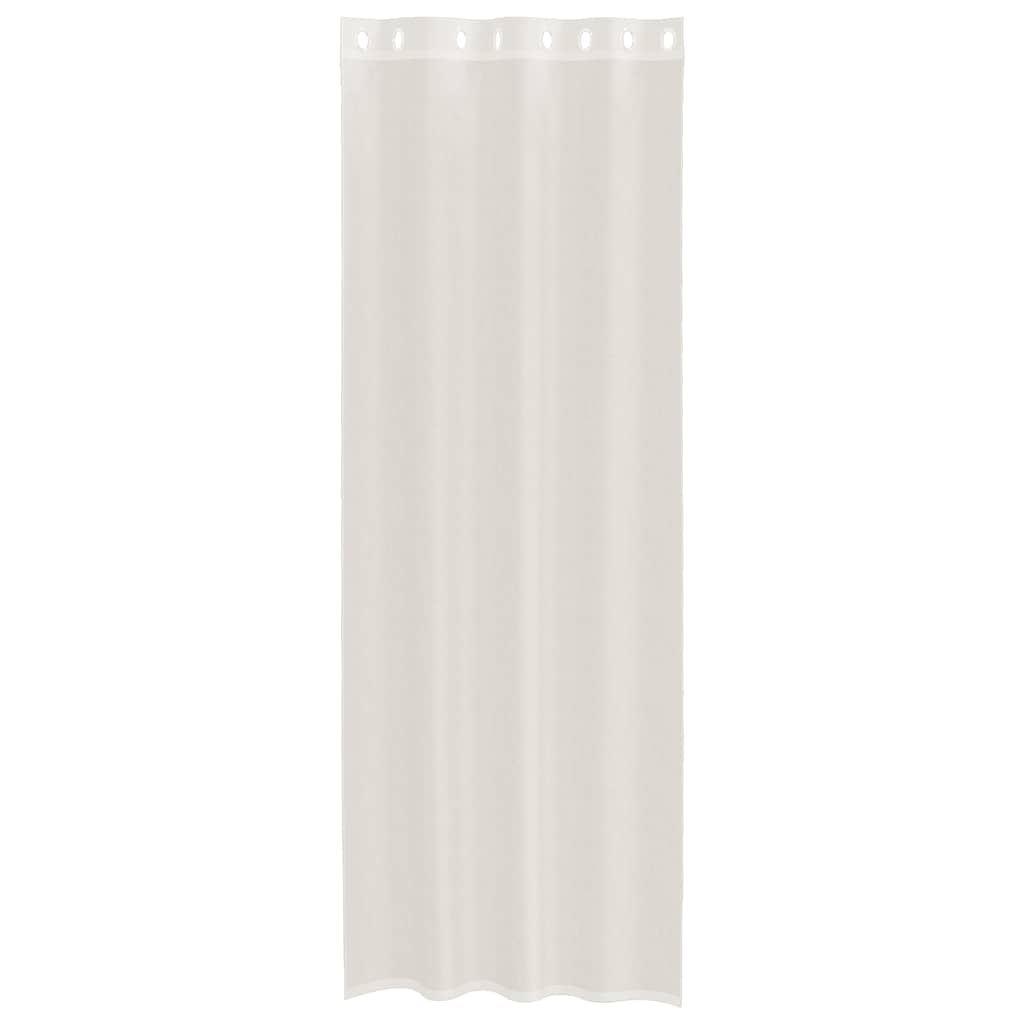 Gordijnen Voile met doorvoertules 2 st 140x300 cm crème