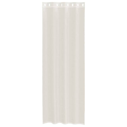 Gordijnen Voile met doorvoertules 2 st 140x300 cm crème
