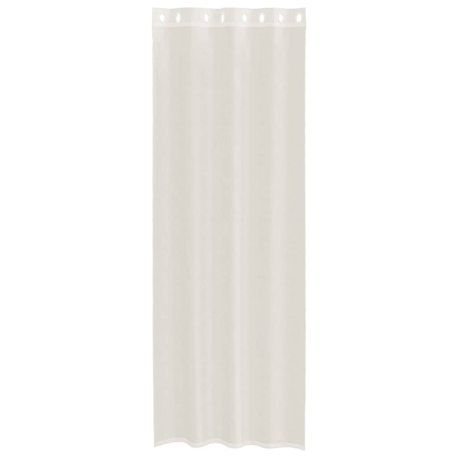 Gordijnen Voile met doorvoertules 2 st 140x300 cm crème