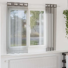 Gordijnen voile met doorvoertules 2 st 140x140 cm donkergrijs