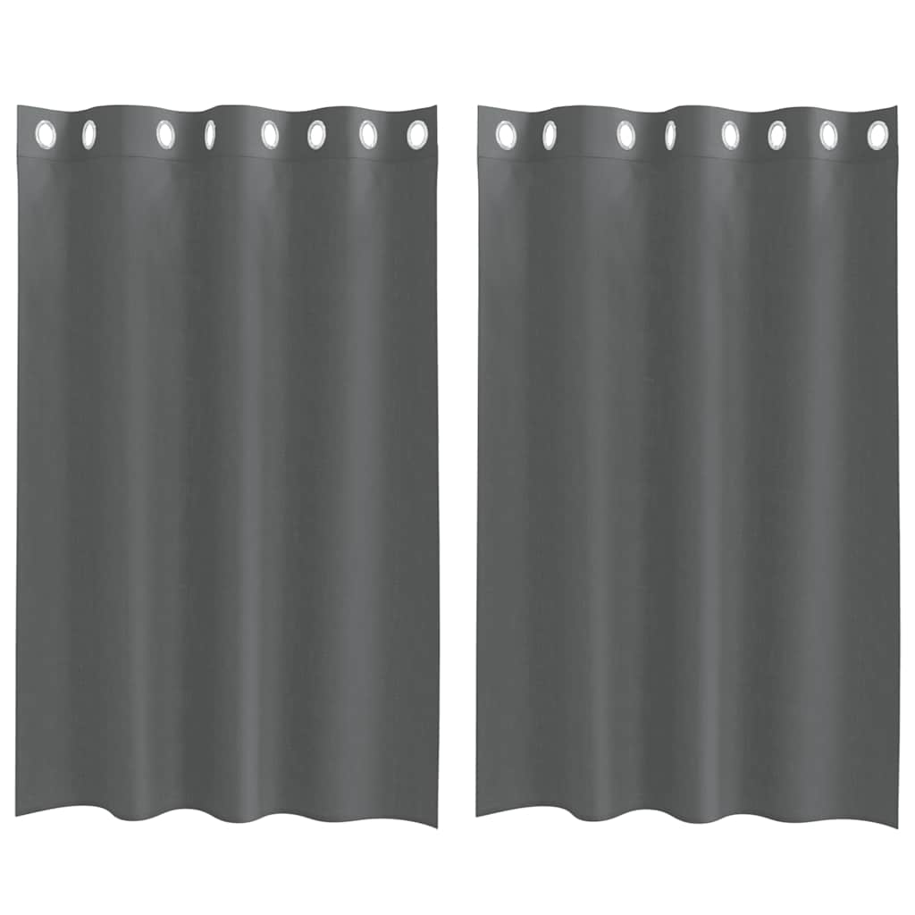 Gordijnen voile met doorvoertules 2 st 140x175 cm donkergrijs
