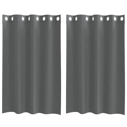 Gordijnen voile met doorvoertules 2 st 140x175 cm donkergrijs
