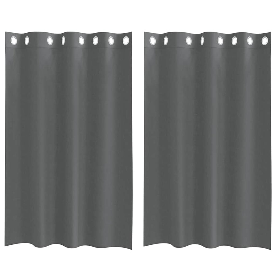 Gordijnen voile met doorvoertules 2 st 140x175 cm donkergrijs