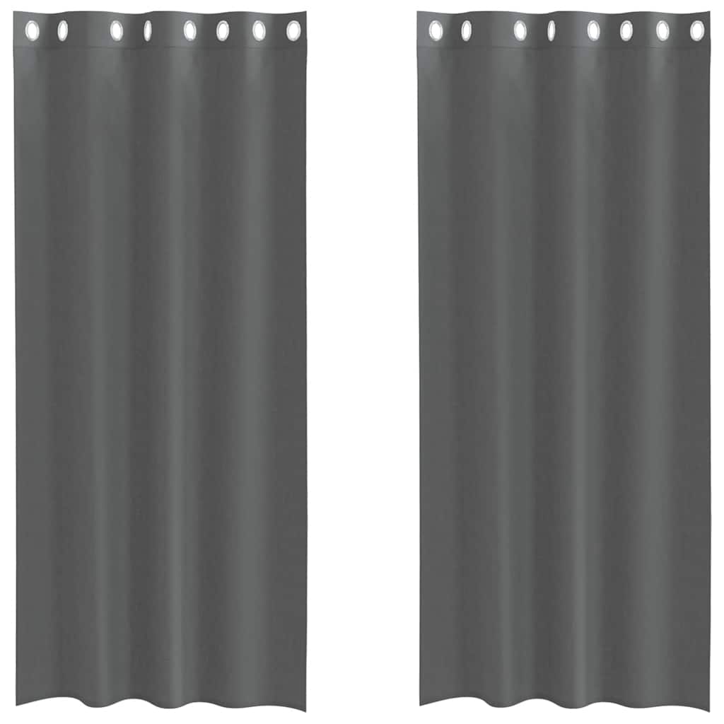 Gordijnen voile met doorvoertules 2 st 140x225 cm donkergrijs
