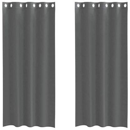 Gordijnen voile met doorvoertules 2 st 140x225 cm donkergrijs