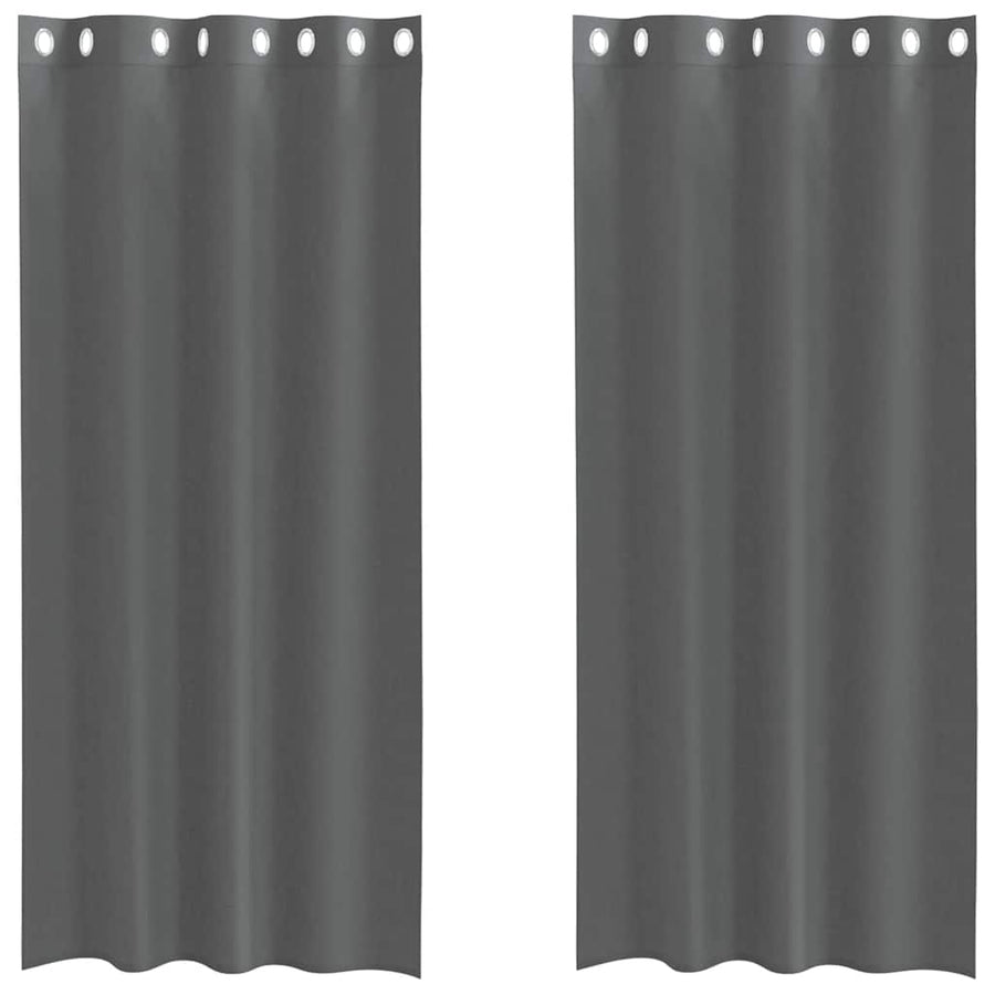 Gordijnen voile met doorvoertules 2 st 140x245 cm donkergrijs
