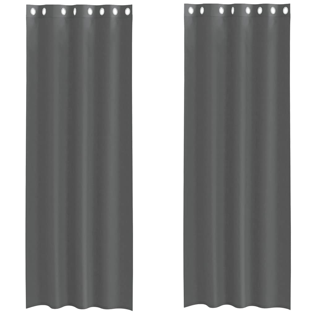 Gordijnen voile met doorvoertules 2 st 140x260 cm donkergrijs
