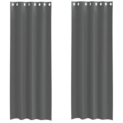Gordijnen voile met doorvoertules 2 st 140x260 cm donkergrijs