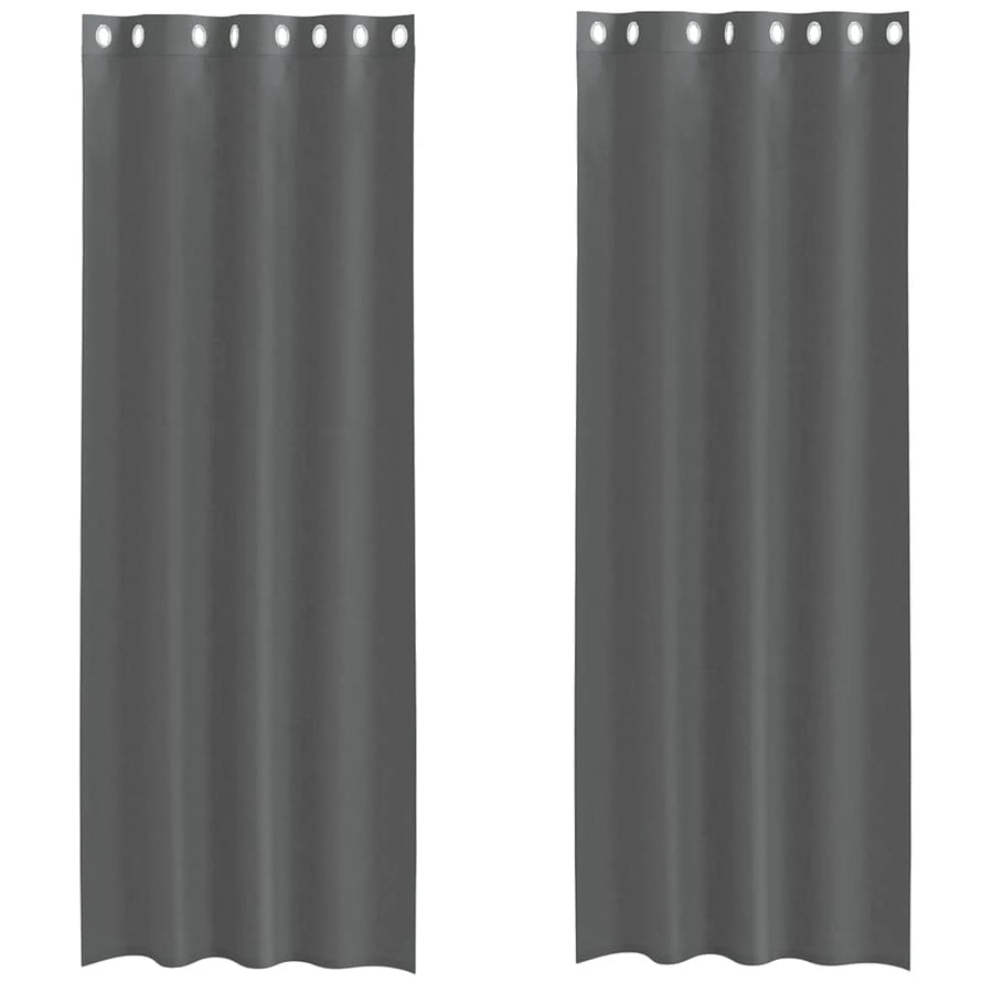 Gordijnen voile met doorvoertules 2 st 140x260 cm donkergrijs