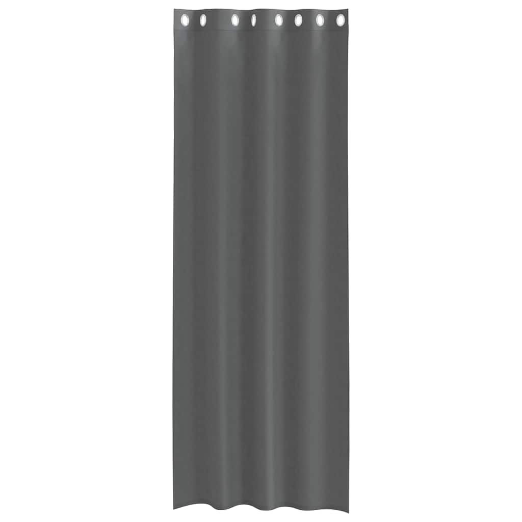 Gordijnen voile met doorvoertules 2 st 140x300 cm donkergrijs