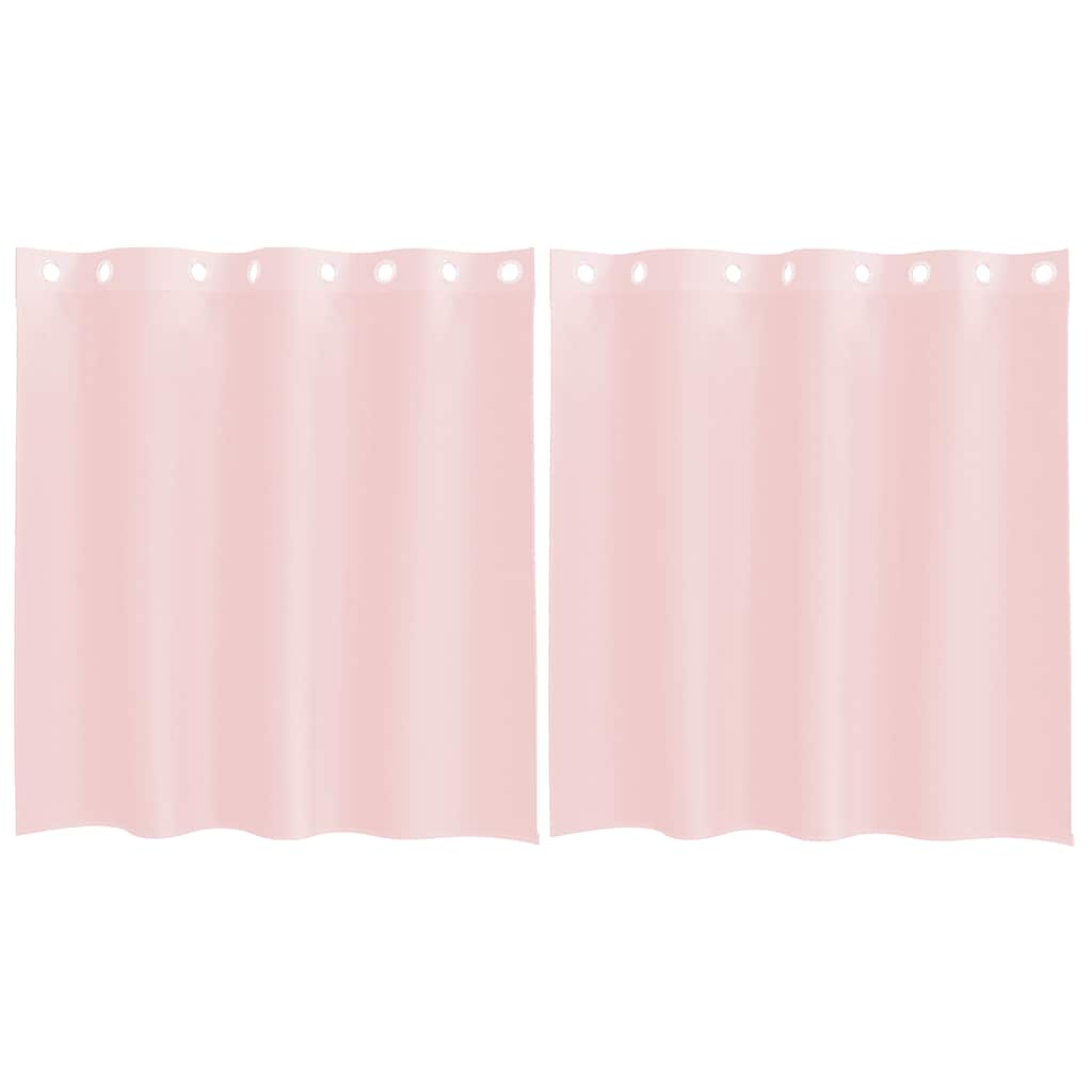 Gordijnen voile met doorvoertules 2 st 140x140 cm lichtroze