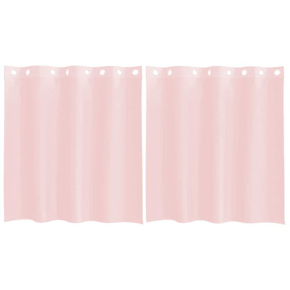 Gordijnen voile met doorvoertules 2 st 140x140 cm lichtroze