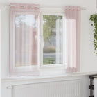 Gordijnen voile 2 st 140x140 cm lichtroze