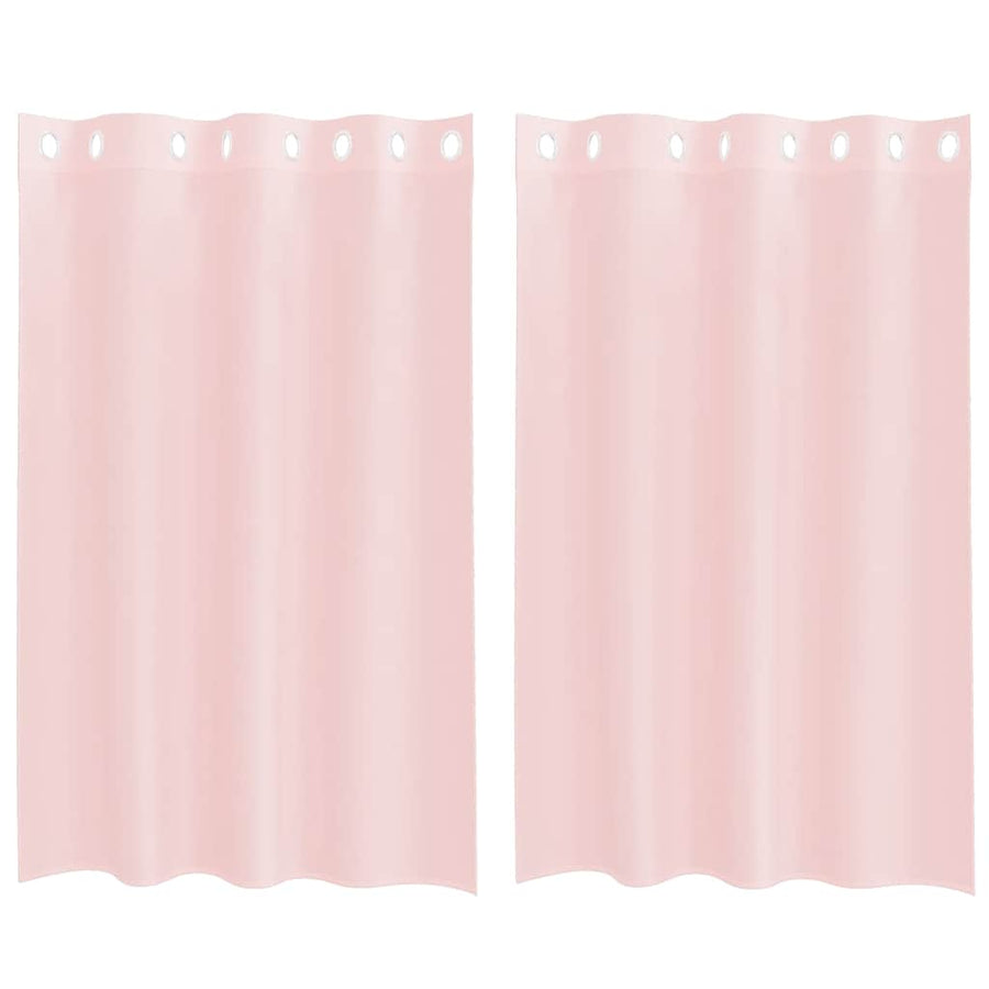 Gordijnen voile met doorvoertules 2 st 140x175 cm lichtroze