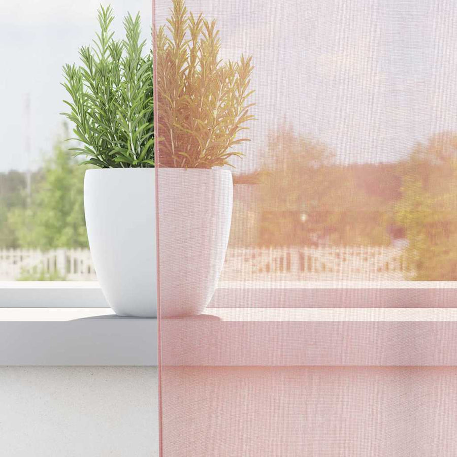 Gordijnen voile met doorvoertules 2 st 140x175 cm lichtroze