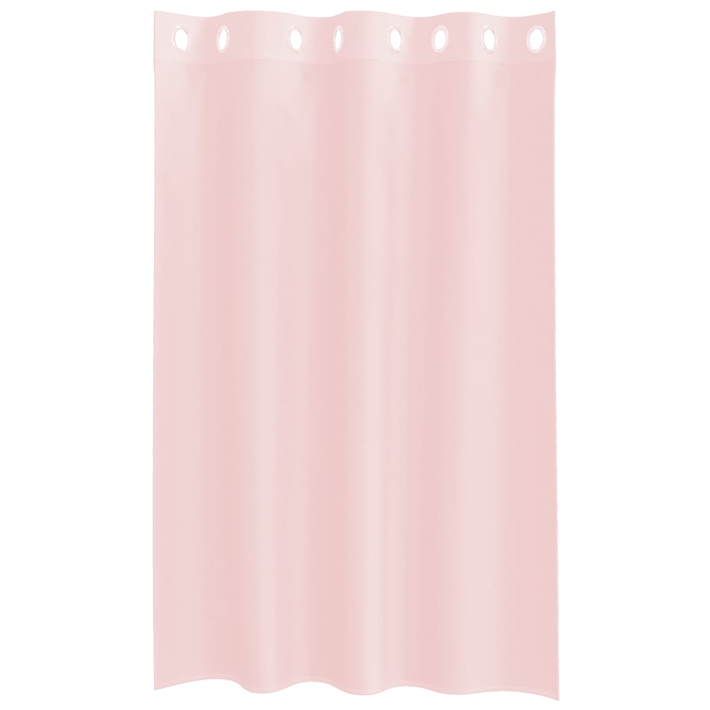 Gordijnen voile met doorvoertules 2 st 140x175 cm lichtroze