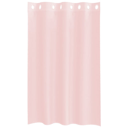 Gordijnen voile met doorvoertules 2 st 140x175 cm lichtroze