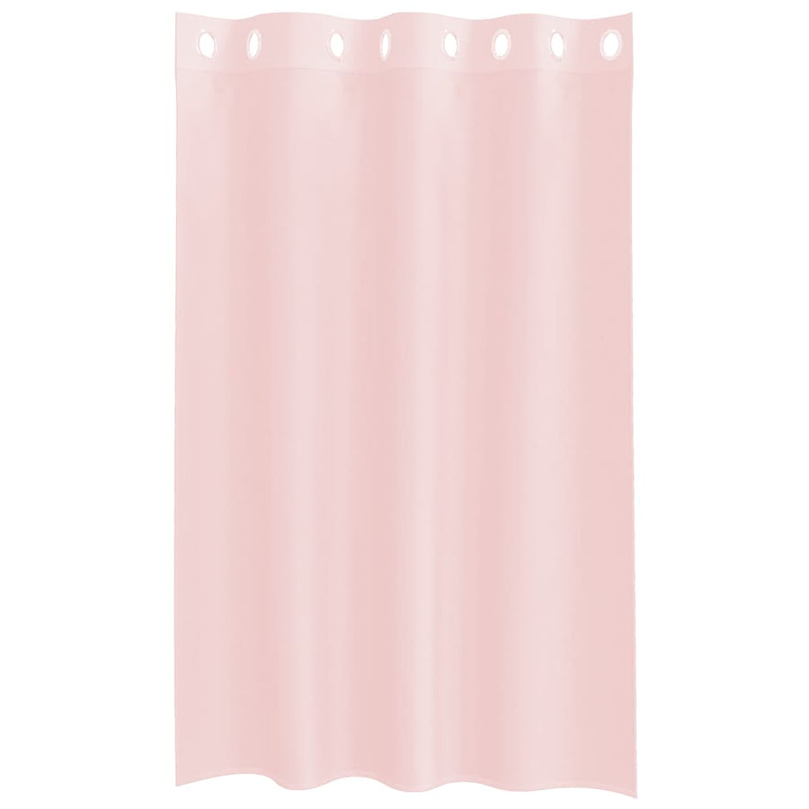 Gordijnen voile met doorvoertules 2 st 140x175 cm lichtroze