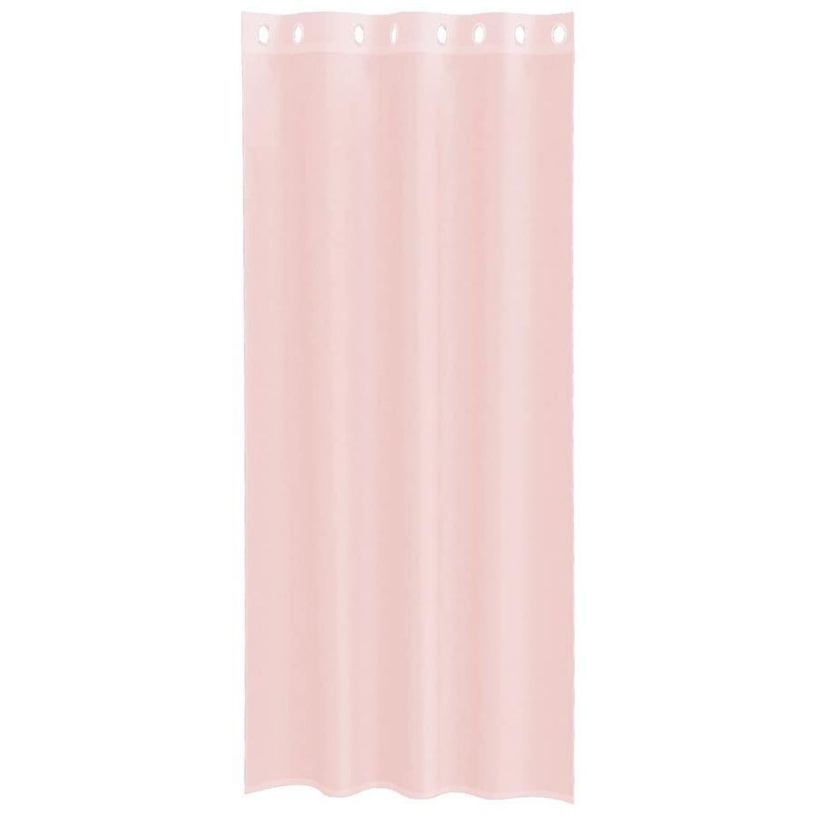 Gordijnen voile met doorvoertules 2 st 140x225 cm lichtroze