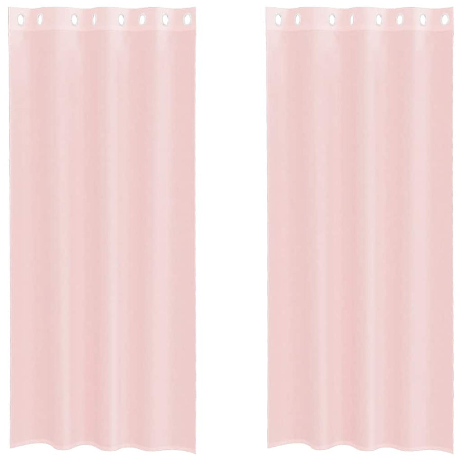 Gordijnen voile met doorvoertules 2 st 140x245 cm lichtroze