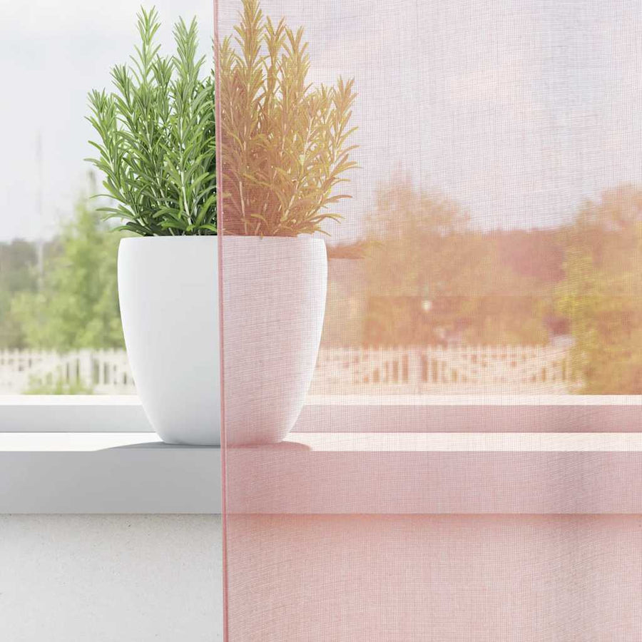 Gordijnen voile met doorvoertules 2 st 140x260 cm lichtroze