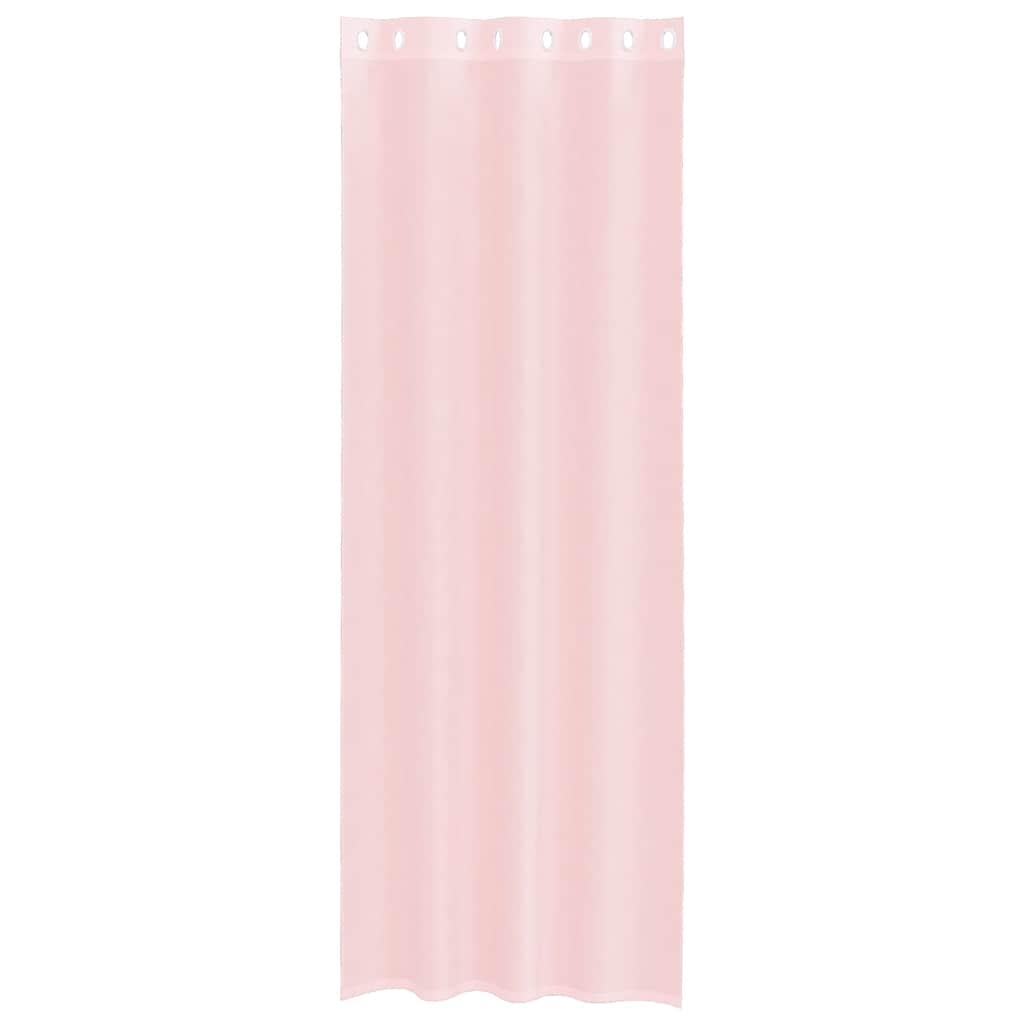 Gordijnen voile met doorvoertules 2 st 140x260 cm lichtroze