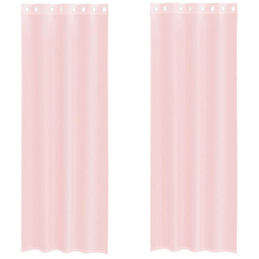 Gordijnen voile met doorvoertules 2 st 140x300 cm lichtroze