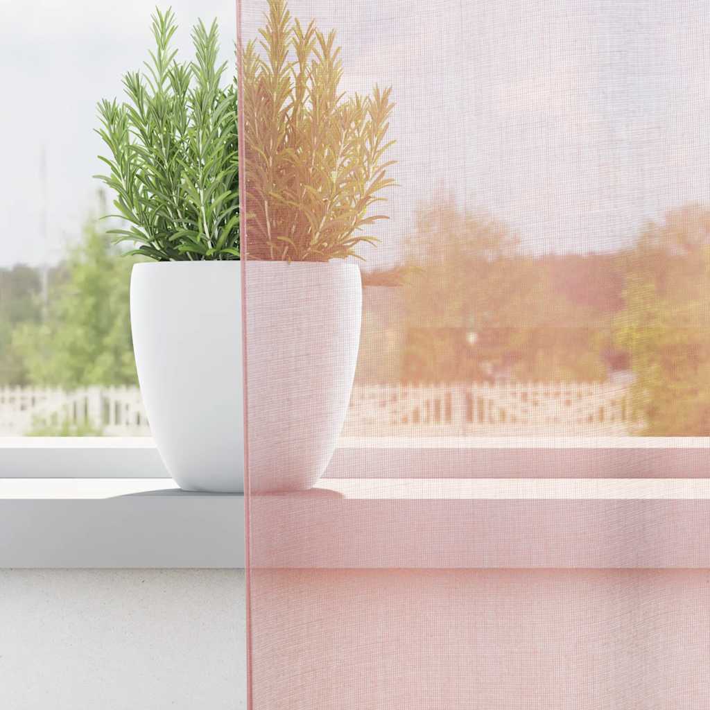 Gordijnen voile met doorvoertules 2 st 140x300 cm lichtroze