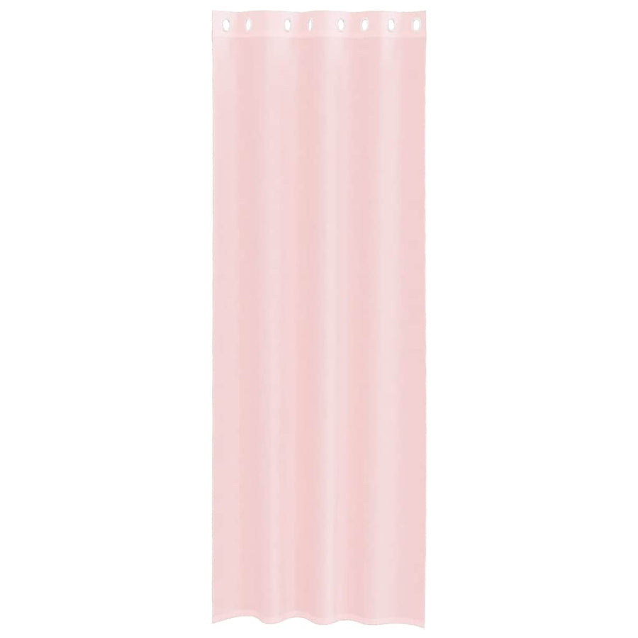 Gordijnen voile met doorvoertules 2 st 140x300 cm lichtroze