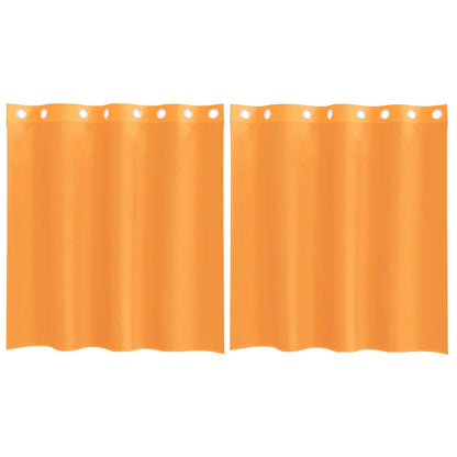 Gordijnen voile met doorvoertules 2 st 140x140 cm oranje