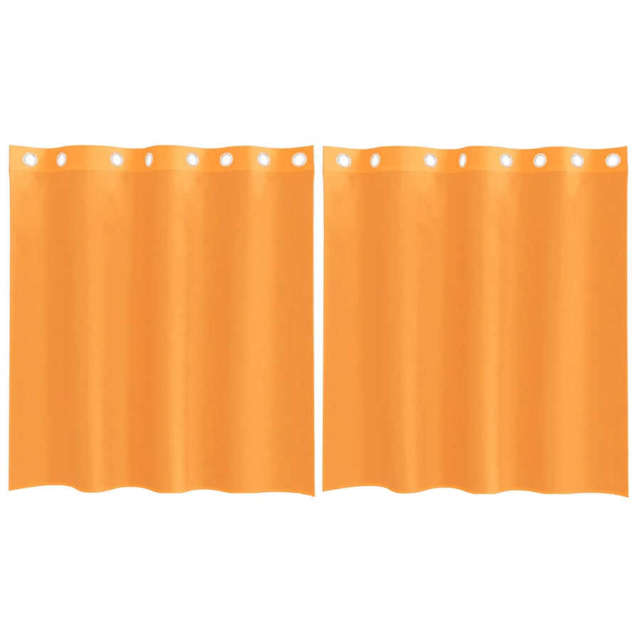 Gordijnen voile met doorvoertules 2 st 140x140 cm oranje