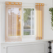 Gordijn voile 2 st 140x140 cm oranje